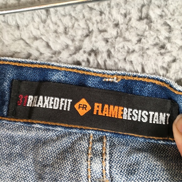 Wrangler Jeans Men Size 40x32 FR Fire Resistant Straight Leg Denim Blue Relaxed - Picture 8 of 14